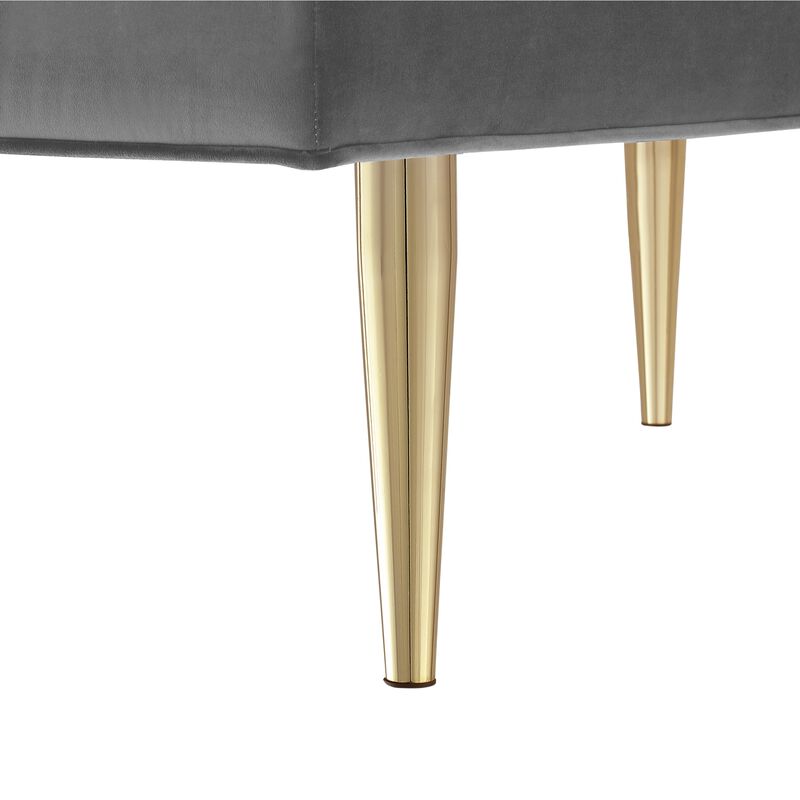 Nicole Miller Brentley Velvet Channel Tufted Bench
