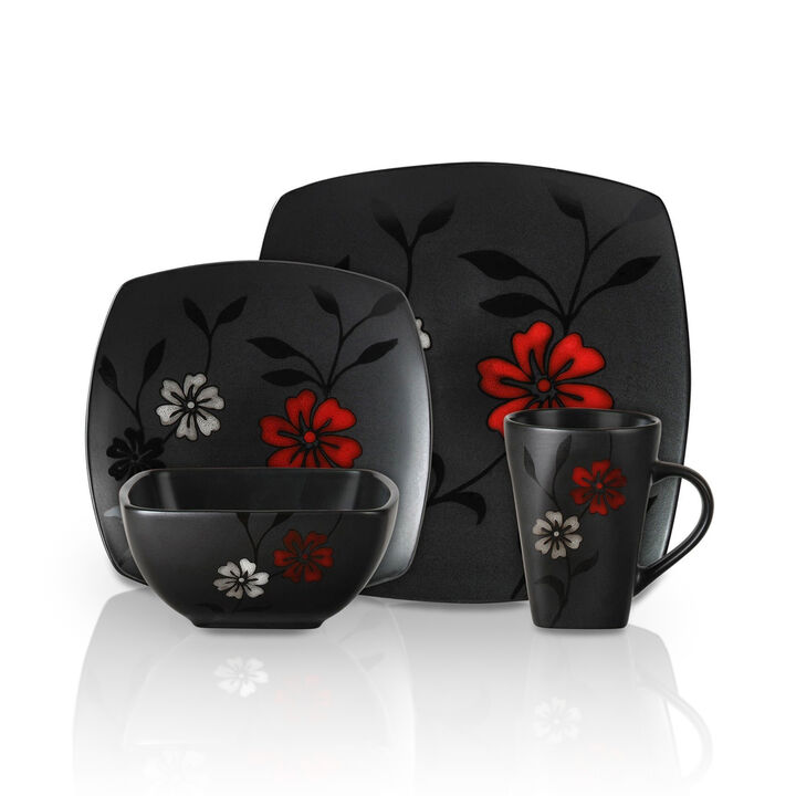 Gibson 16-Piece Evening Blossom Dinnerware Set