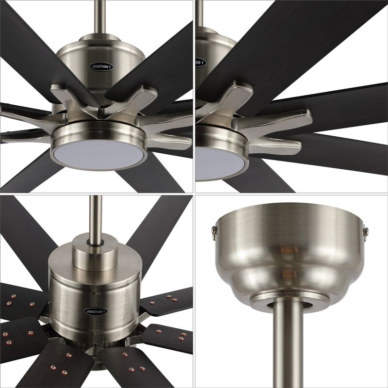 Octo Contemporary Industrial Iron/Plastic Ceiling Fan with Integrated LED Light