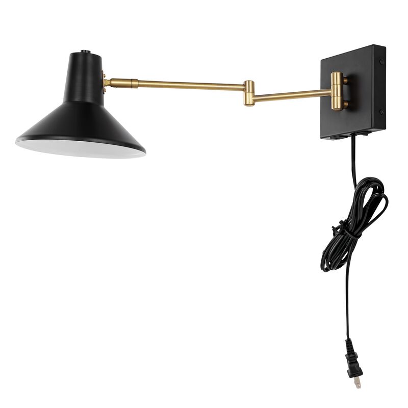 Hygge Swing Arm Modern Midcentury Iron USB Charging Port LED Sconce