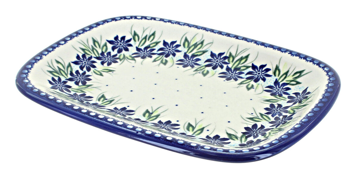 Blue Rose Polish Pottery Sierra Small Rectangular Serving Platter