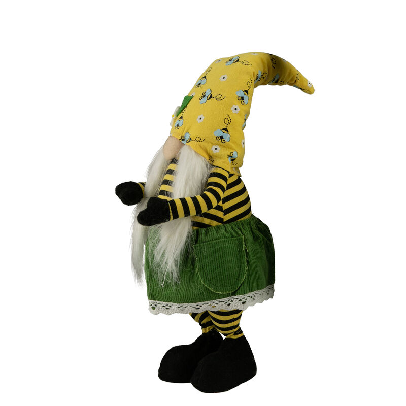 19.25" Girl Bumblebee and Daisy Hat Springtime Gnome