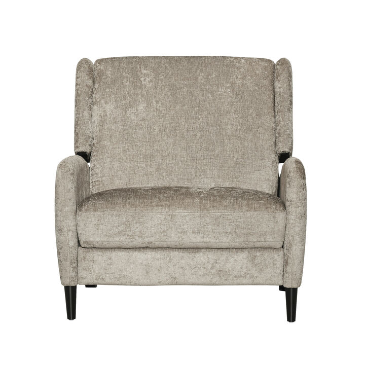 Contemporary Oversized Push-Back Recliner with Upholstered Plush Seating
