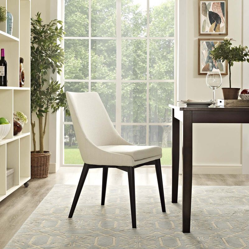 Viscount Fabric Dining Chair, Beige-Benzara