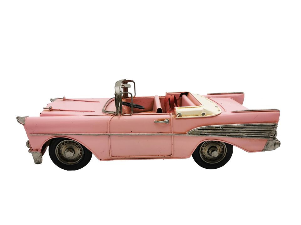Pink Classic Convertible Car Metal Model