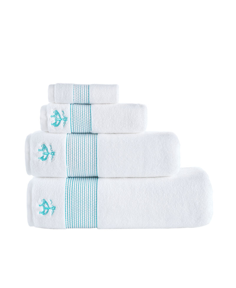 Brooks Brothers Rope Stripe Border 2 pcs Wash Towels