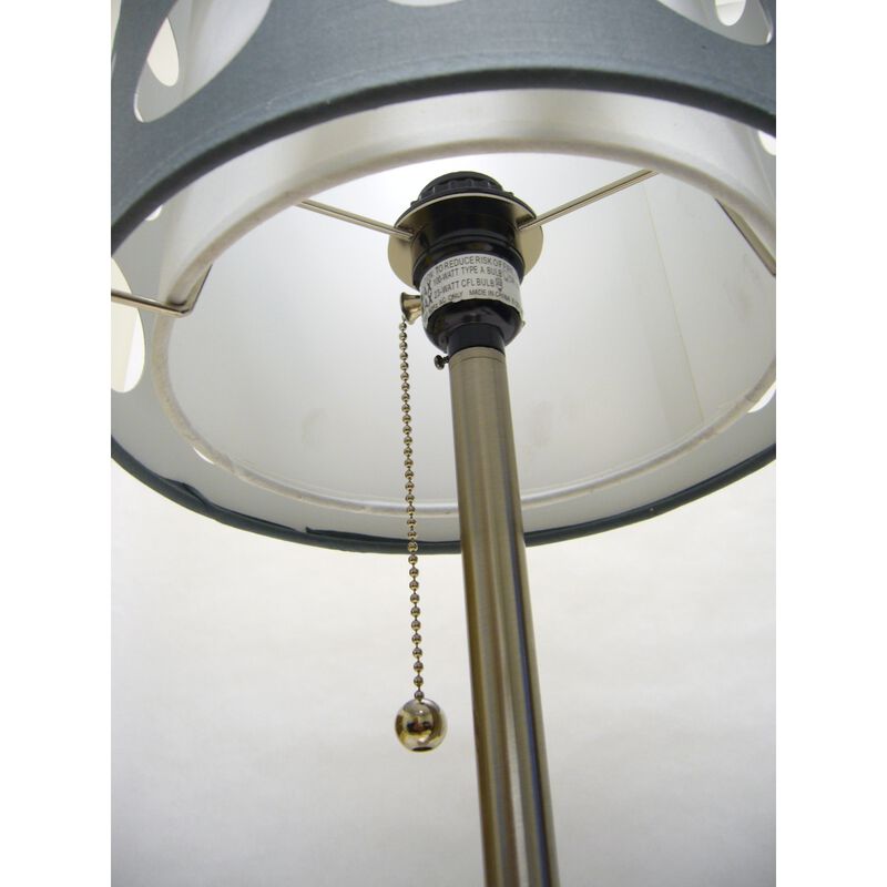 62"H Grey/White Retro Floor Lamp