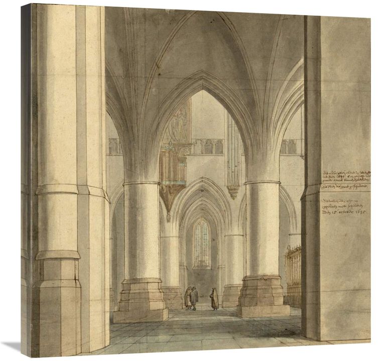 The Choir and North Ambulatory of the Church of Saint Bavo, Haarlem, 1634-Canvas Art-30x30