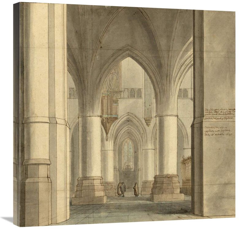 The Choir and North Ambulatory of the Church of Saint Bavo, Haarlem, 1634-Canvas Art-30x30