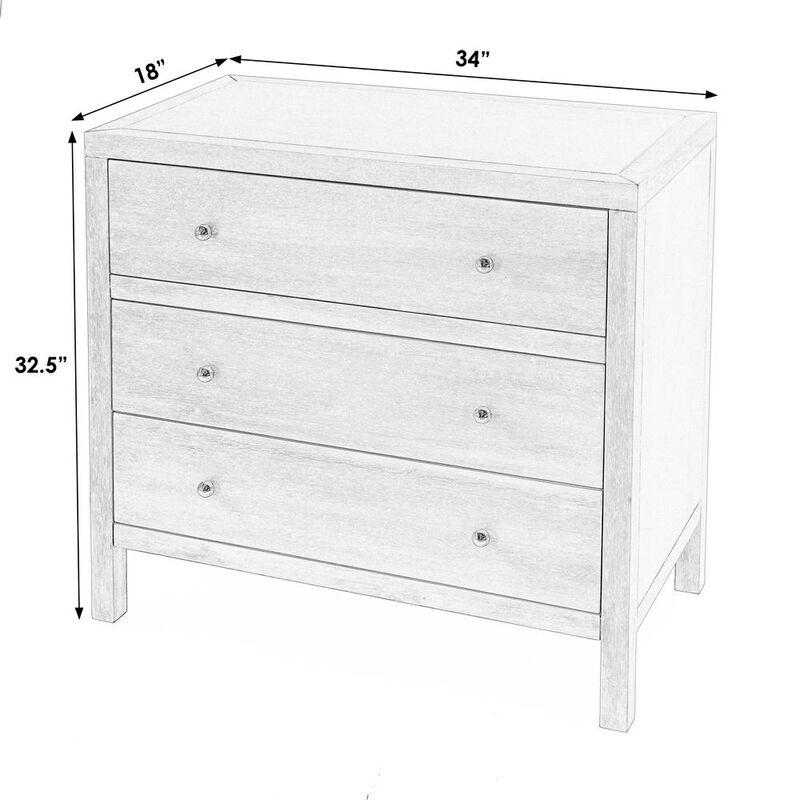 Butler Specialty Nora 3-Drawer Chest, Coffee