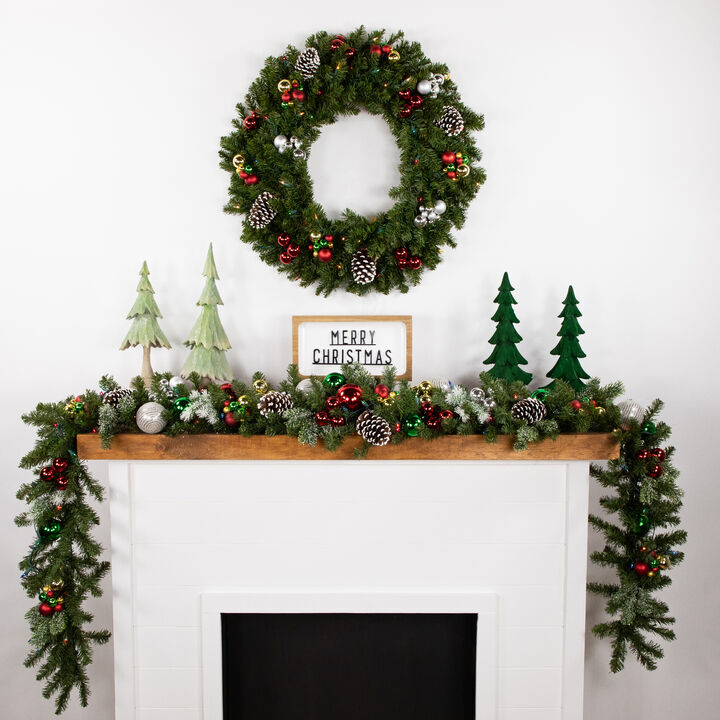 9' x 12" Pre-Lit Canadian Pine Artificial Christmas Garland  Multicolor Lights