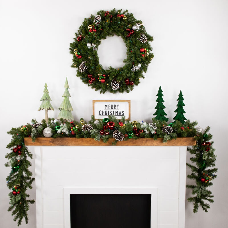 9' x 12" Pre-Lit Canadian Pine Artificial Christmas Garland  Multicolor Lights