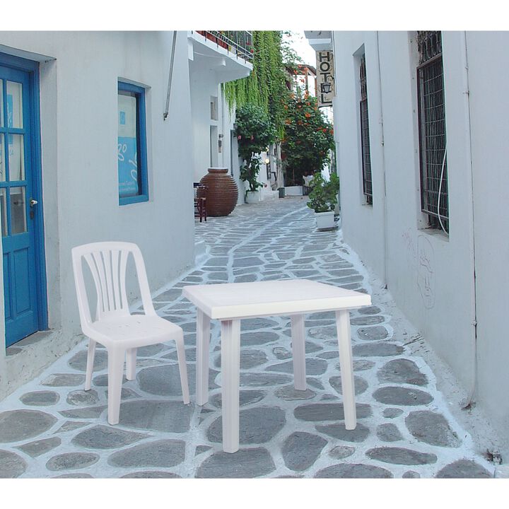 31" White Square Outdoor Patio Dining Table