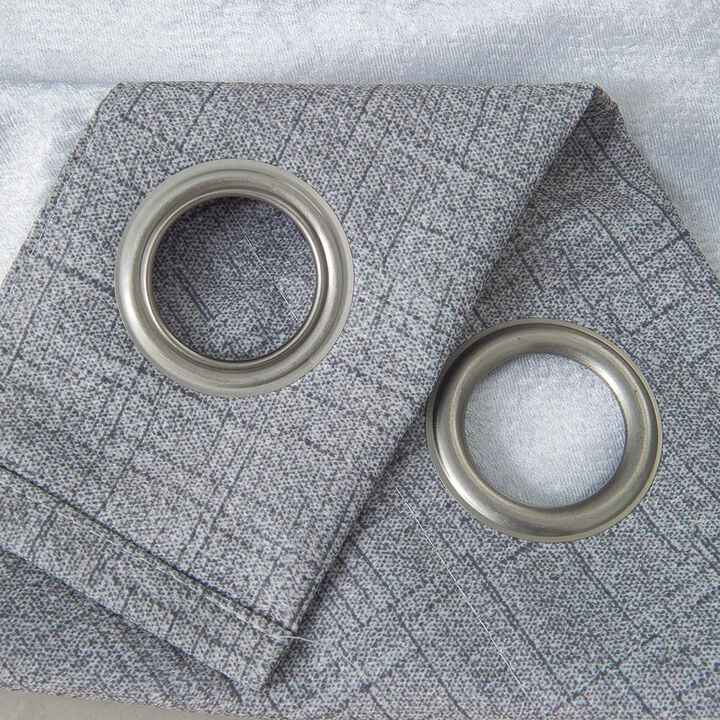 RT Designers Sofia Printed Blackout Grommet Panel - 52x84", Silver