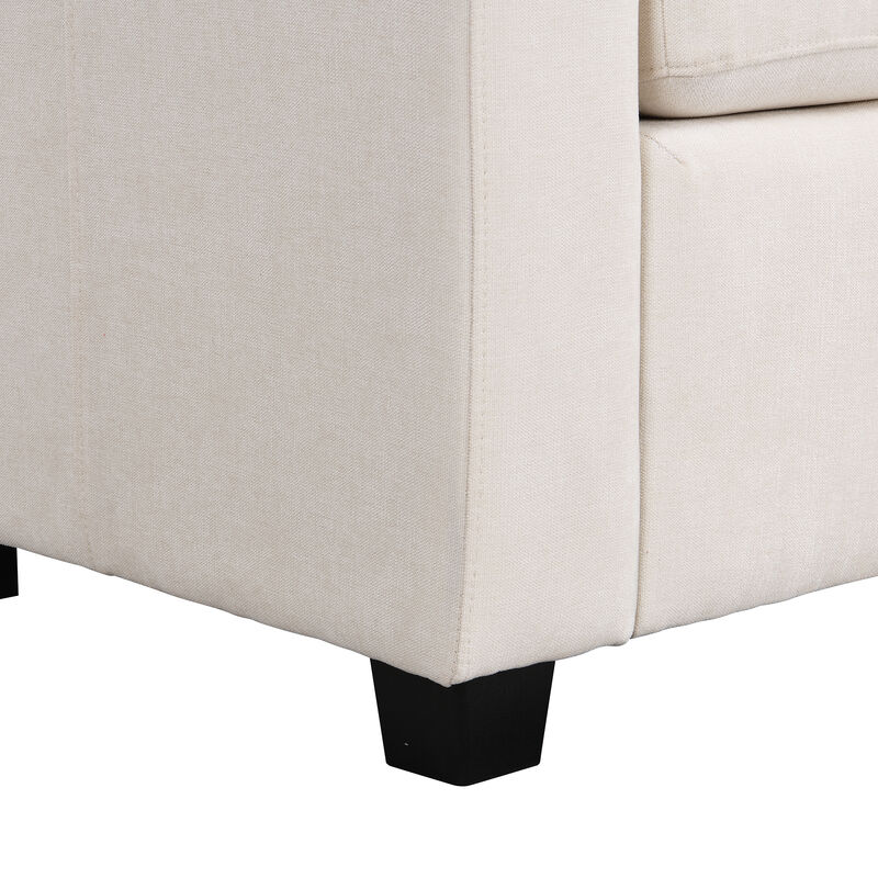 103" Sectional Sofa Couch Sofa Bed U-shaped Sofa with Two Movable Ottoman and Three USB Ports for Living Room, Grey