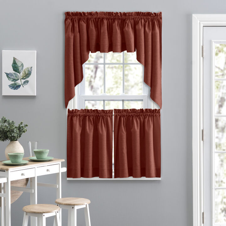 Ellis Curtain Lisa Solid Color Poly Cotton Duck Fabric Tailored Tier