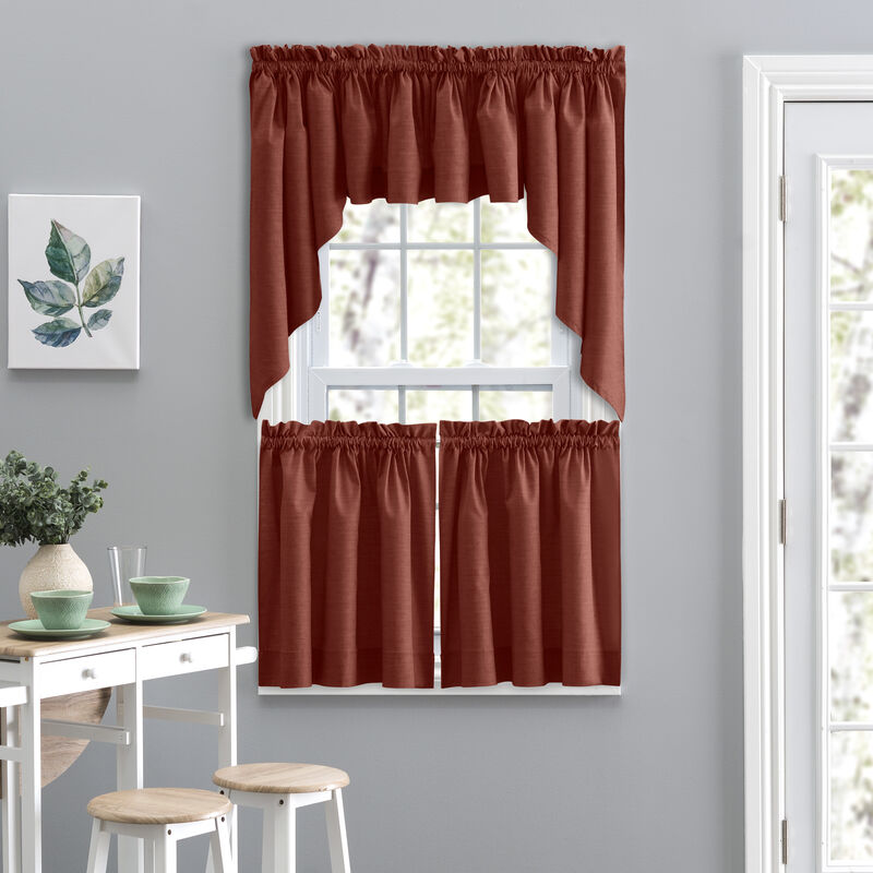 Ellis Curtain Lisa Solid Color Poly Cotton Duck Fabric Tailored Tier