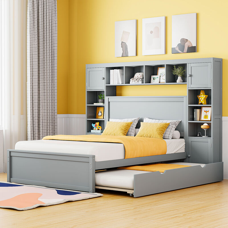 Merax Storage Platform Bed with Sockets