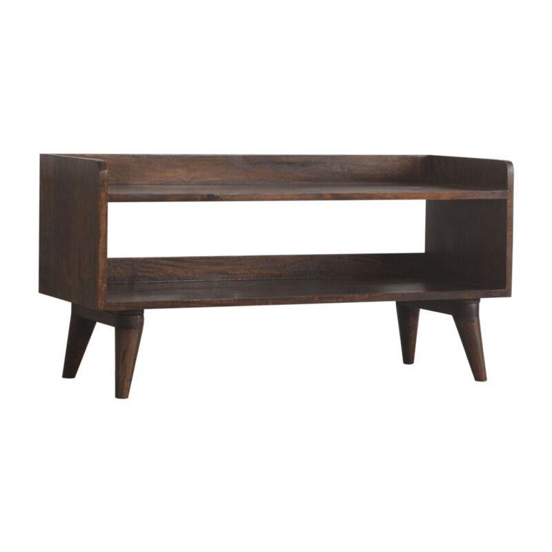 Walnut Nordic Solid Wood  Storage Bench