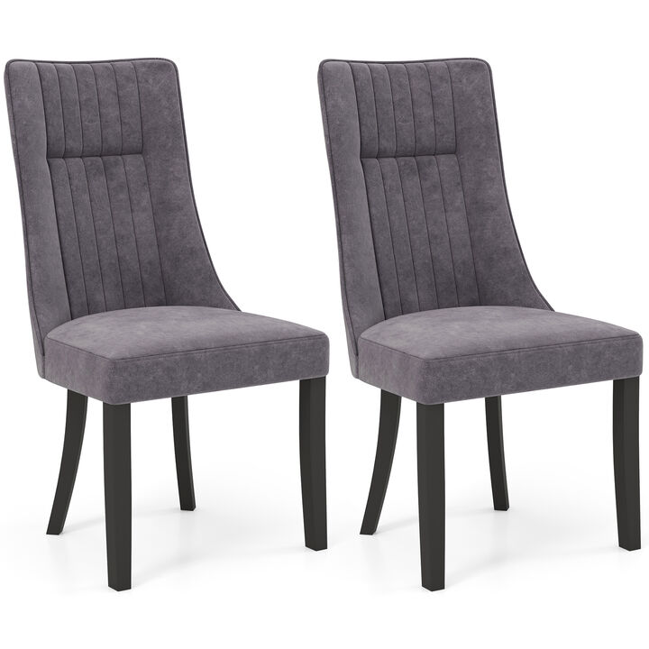 Tufted Dining Chairs Set of 2 Upholstered Kitchen Side Chairs with High Backrest