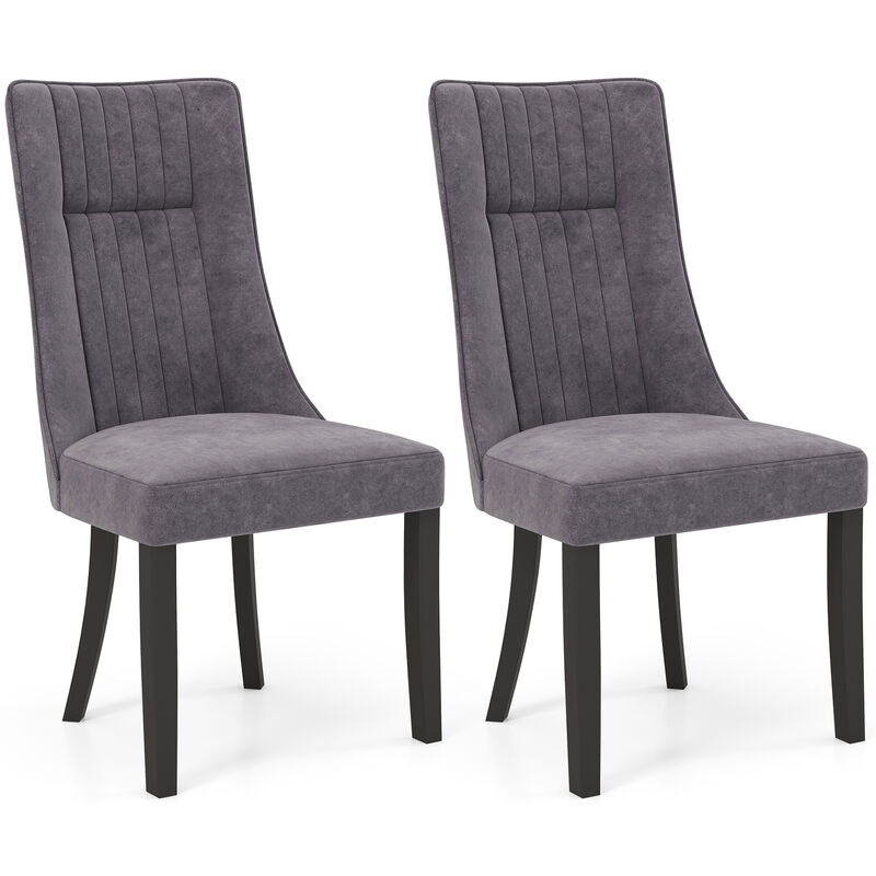 Tufted Dining Chairs Set of 2 Upholstered Kitchen Side Chairs with High Backrest