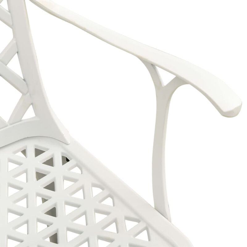 vidaXL 3 Piece Bistro Set Cast Aluminum White