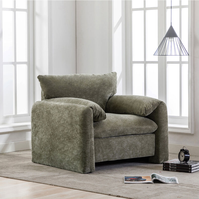 Modern Style Chenille Oversized Armchair Accent Chair Single Sofa Lounge Chair