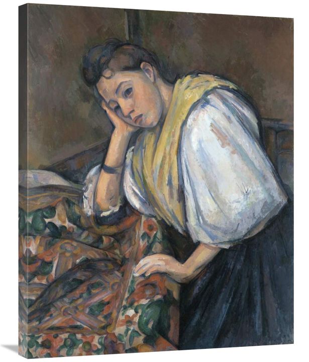 Young Italian Woman at a Table-Canvas Art-28x35