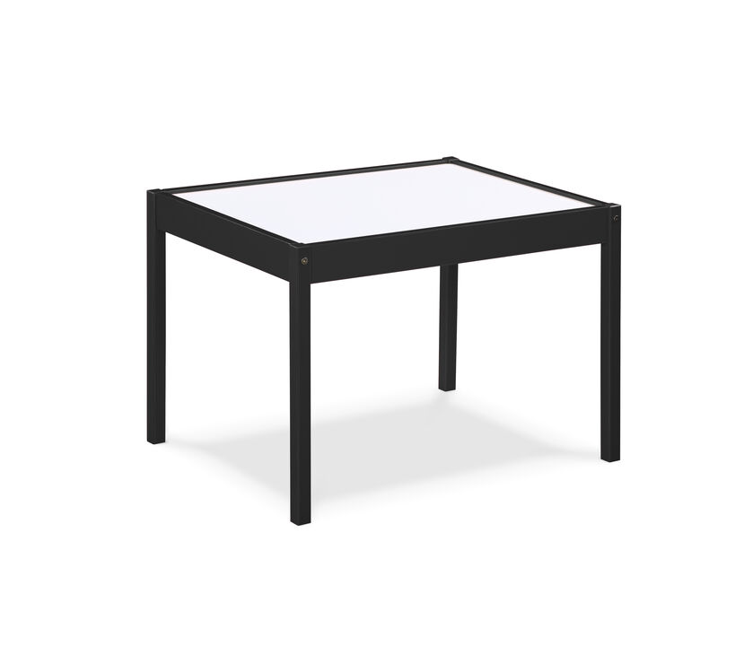 Gibson 3-Piece Dry Erase Kids Table & Chair Set, Black