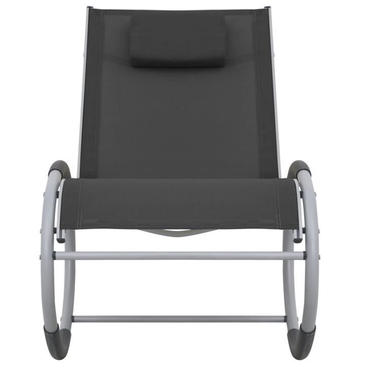 vidaXL Outdoor Rocking Chair Black Textilene