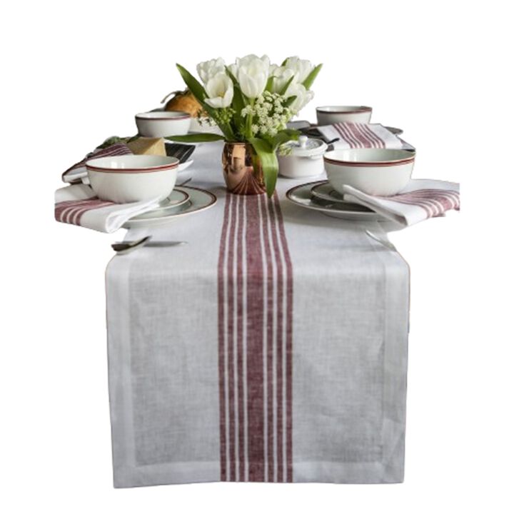 Solino Home 100% Pure Linen Table Runner | Farmhouse