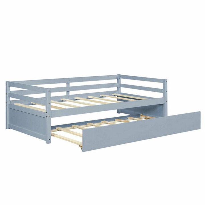 Hivvago Twin Size Wooden Slat Trundle Platform Hivvago Twin Size Wooden Slat Trundle Platform