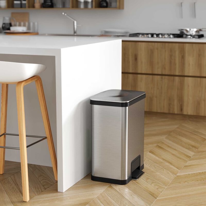 iTouchless 13 Gallon AirStep Step Pedal Trash Can