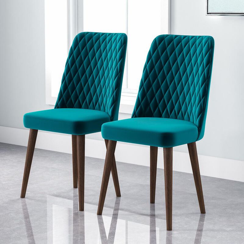 Ashcroft Furniture Co Katie Mid-Century Modern Velvet Dining Chair (Set of 2)