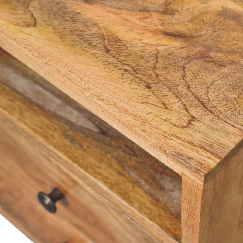 Mini Oak-ish Classic Open 2 Darwer Solid Wood Nightstand
