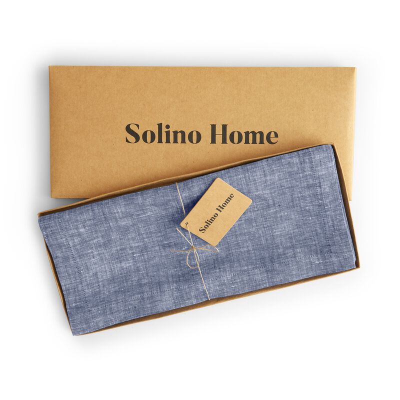 Solino Home 100% Pure Linen Table Runner | Athena for Thanksgiving, Christmas