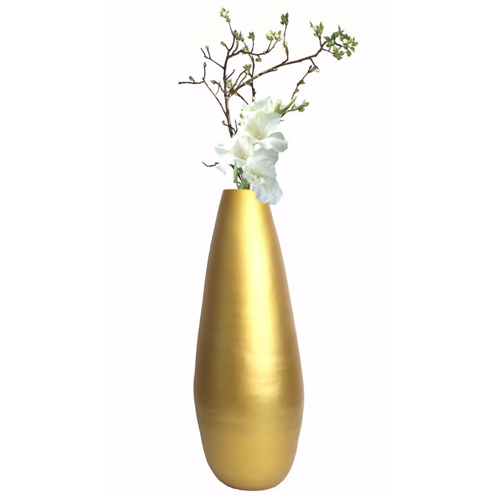 31.5" Spun Bamboo Tall Floor Vase - Sleek Metallic Finish, Elegant Home Decoration, Modern Accent Piece, Living Room Decor, Handcrafted Bamboo Art, Contemporary Interior Design, Unique Tall Vase, Black Large