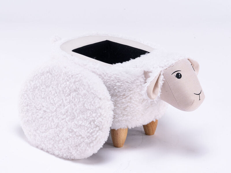 White Sheep Storage Ottoman