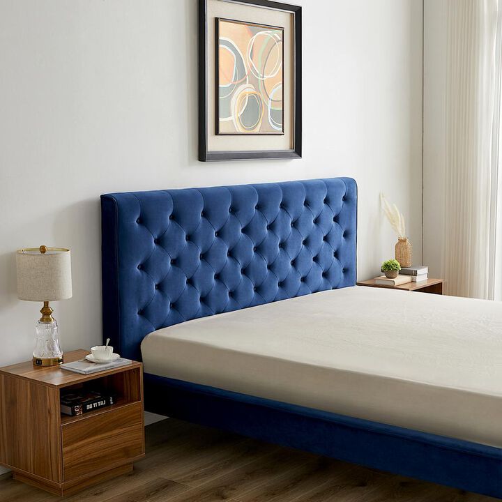 Ashcroft Furniture Co Dillon King Velvet Platform Bed