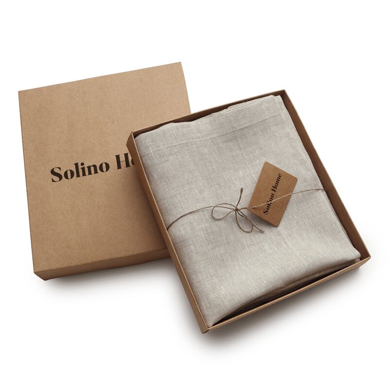 Solino Home 100% Pure Linen Sheer Curtain for Thanksgiving, Christmas