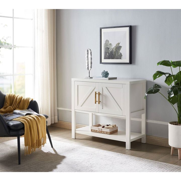 Hivvago Modern 2 Drawer Wooden Storage Console Table