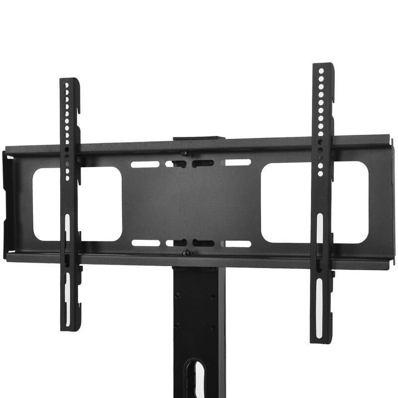 Hivvago Wooden Storage Floor TV Media Devices Stand with Metal Frame Rustic