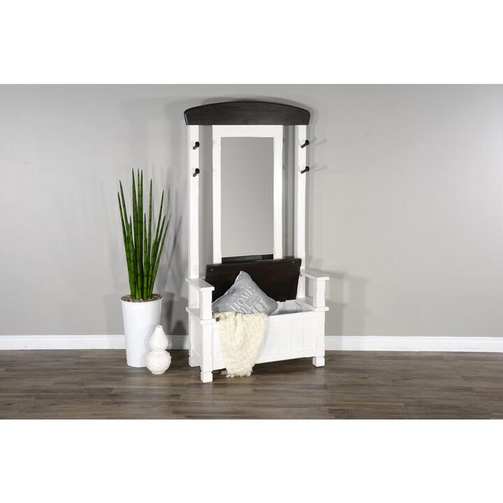 Sunny Designs 78 4-hook Farmhouse Wood Hall Tree
