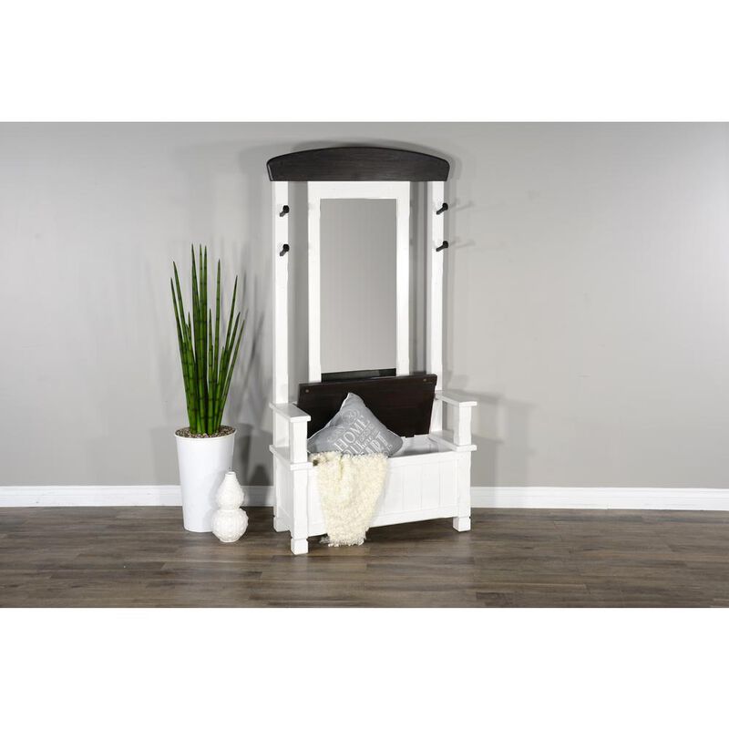 Sunny Designs 78 4-hook Farmhouse Wood Hall Tree