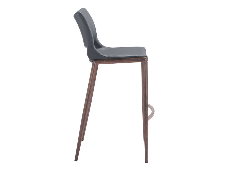 Ace Barstool (Set of 2) Dark Gray & Walnut