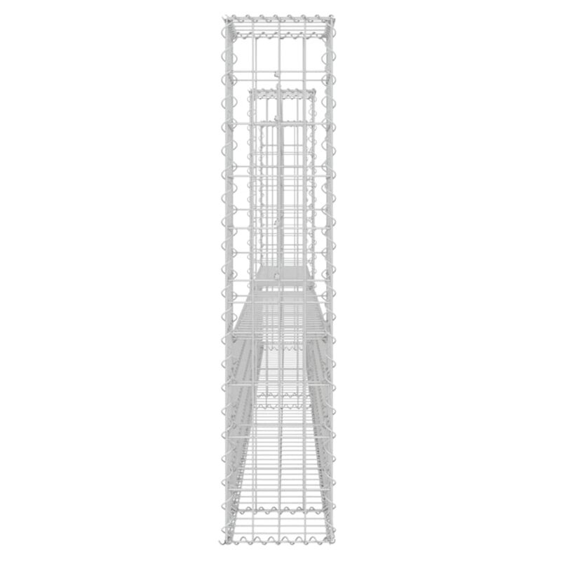vidaXL U-shape Gabion Basket with 3 Posts Iron 102.4"x7.9"x39.4"