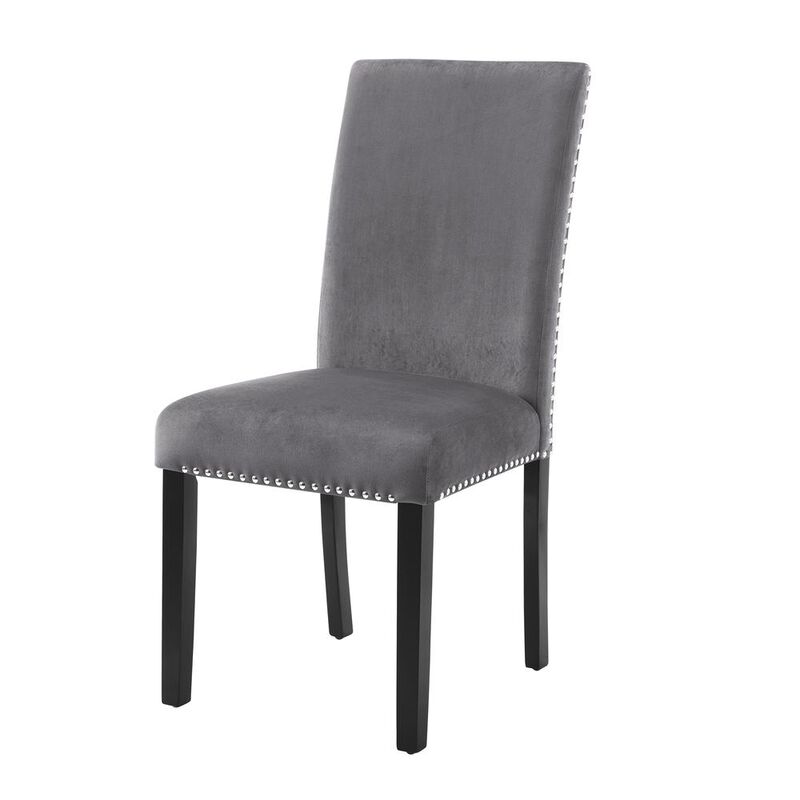 New Classic Furniture Furniture Celeste 5-Pc Faux Marble Round Dining Set  4 Chair-Gray