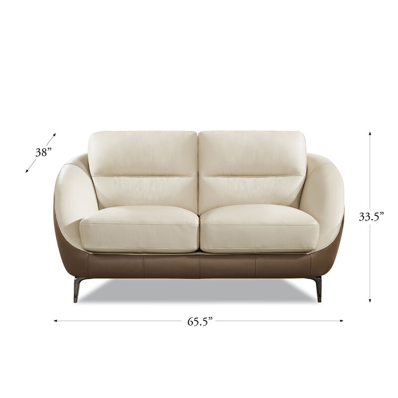 Makena Top Grain Leather Loveseat