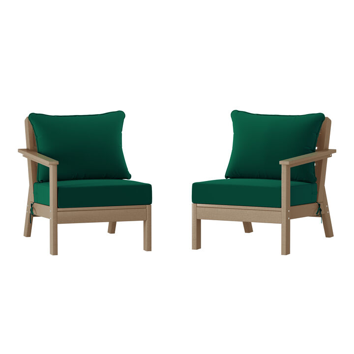 WestinTrends Outdoor Patio HDPE Loveseat Sofa with Patio Cushions