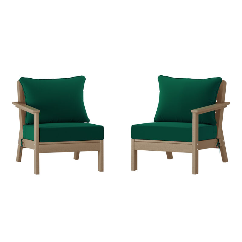 WestinTrends Outdoor Patio HDPE Loveseat Sofa with Patio Cushions